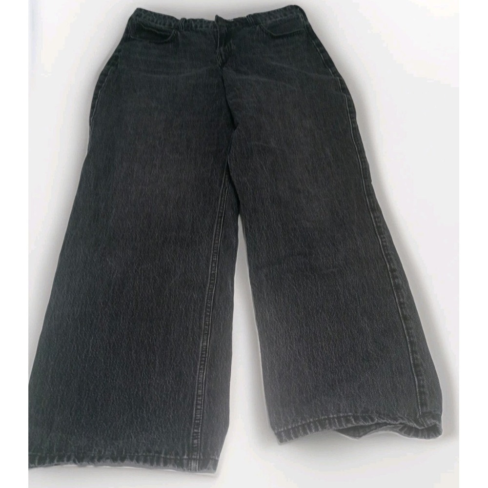 Hollister Curvy High Rise Baggy Jeans Womens 14L W32 Long Black Wash Wide Leg